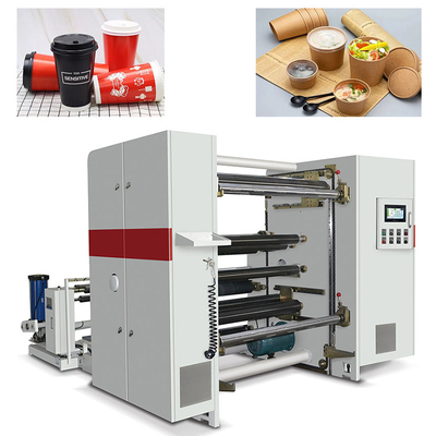 30-400g/M2 1600MM Paper Roll Slitting Machines For Lunch Food Takeaway Boxes